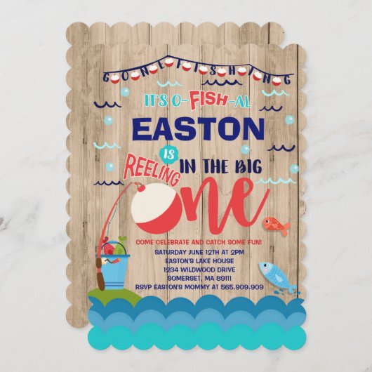 Vissende uitnodiging op zaterdag (Voorkant / Achterkant)