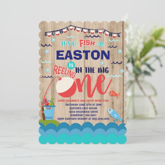 Vissende uitnodiging op zaterdag (Staand voorkant)