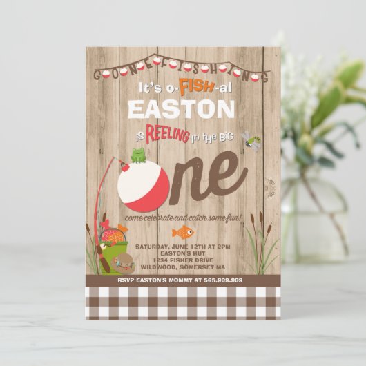 Vissende uitnodiging op zaterdag (Staand voorkant)