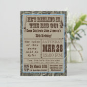 Vissende uitnodiging van 30e verjaardag met Camo (Staand voorkant)