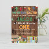 Vissende uitnodiging van de Birthday Party (Staand voorkant)