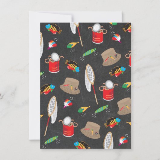 Vissende uitnodiging van de Birthday Party (Achterkant)