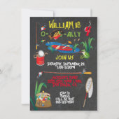 Vissende uitnodiging van de Birthday Party (Voorkant)