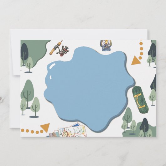 Vissende uitnodiging van de Birthday Party (Achterkant)