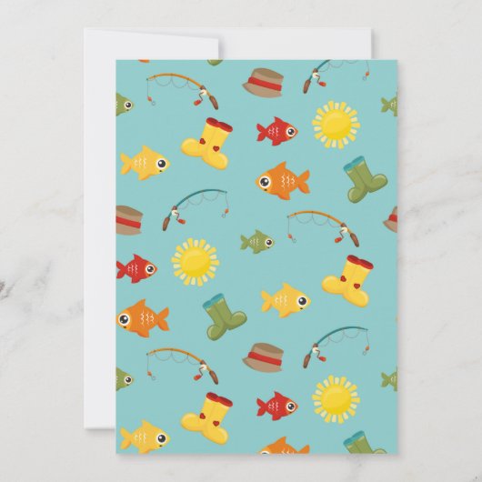 Vissende uitnodiging van de Birthday Party (Achterkant)