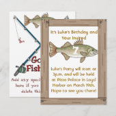 Vissende uitnodiging van de partijen van Birthday (Voorkant / Achterkant)