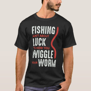 Vissende Vader Vis Worm Outdoor Hobby Activiteit   T-shirt