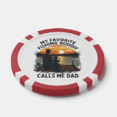 Vissende Vader Zonsondergang Poker Chips (Enkel)