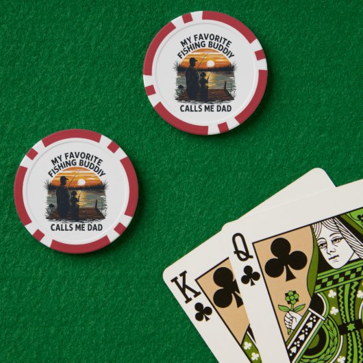 Vissende Vader Zonsondergang Poker Chips (Pokertafel (Dubbel))