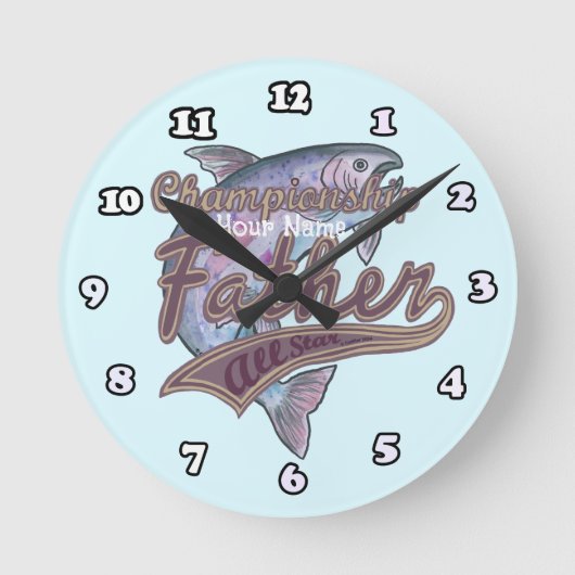 Vissende vaderklok ronde klok (Voorkant)