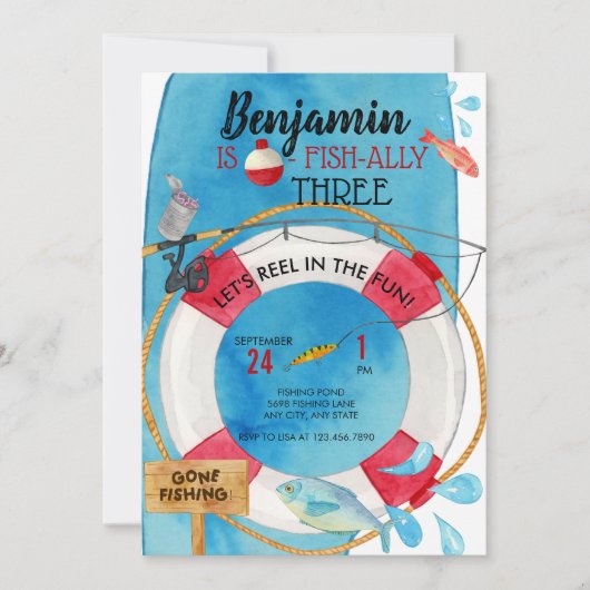 Vissende verjaardag kaart (Voorkant)