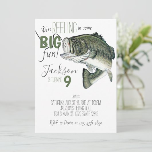 Vissende verjaardag kaart (Staand voorkant)