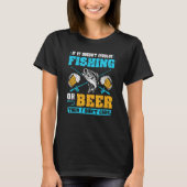 Vissende vis drink bier t-shirt (Voorkant)