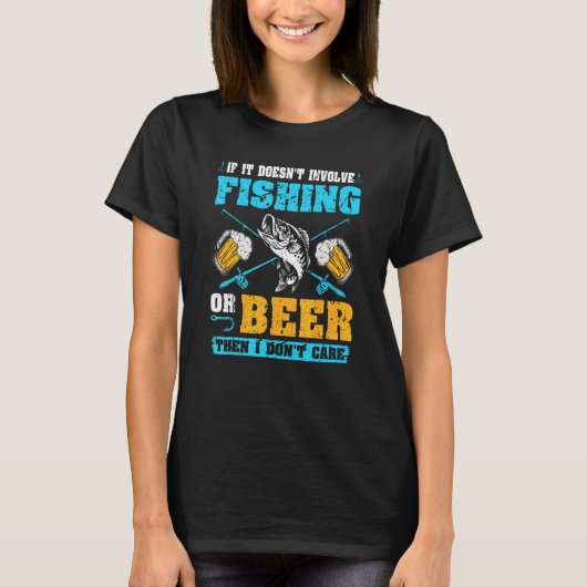 Vissende vis drink bier t-shirt (Voorkant)