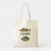 Vissende visserijvrouw Angler Natuur Tote Bag (Achterkant)