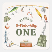 Vissende vogelfeestster vierkante sticker (Voorkant)