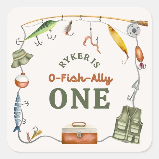 Vissende vogelfeestster vierkante sticker (Voorkant)