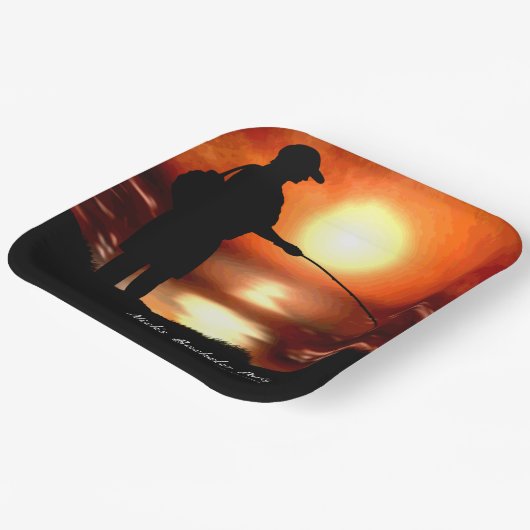 Vissende vrijgezellenfeest Visliefhebber Kleurrijk Papieren Bordje (Gebogen)