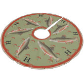 Vissenfeestdag bruine forel voor gepersonaliseerde kerstboom rok (Gekanteld)