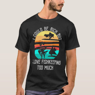 Vissenhouder Vintage Retro Aquarium Vissen Aquaris T-shirt