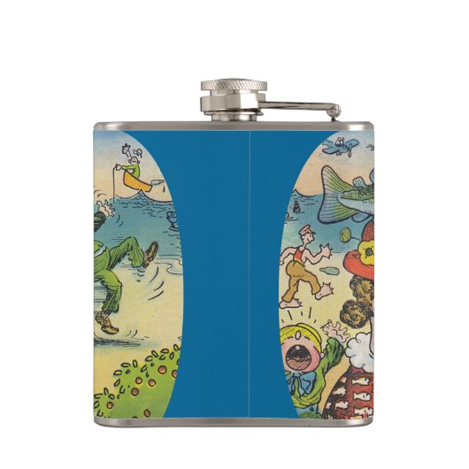  vissenkloon Vist vun Label-langs fles Heupfles (Achterkant)