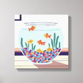 Vissenkom Canvas Afdruk