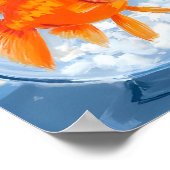 Vissenkom | Goudvis Waterverf Schildering Poster (Hoek)