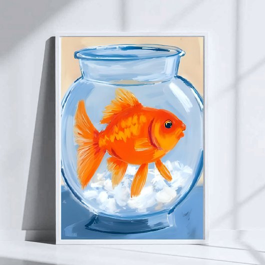 Vissenkom | Goudvis Waterverf Schildering Poster