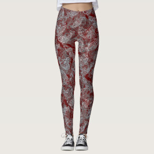 Vissenpatroon, dubbele kleuren b. DRed BG v2 Leggings