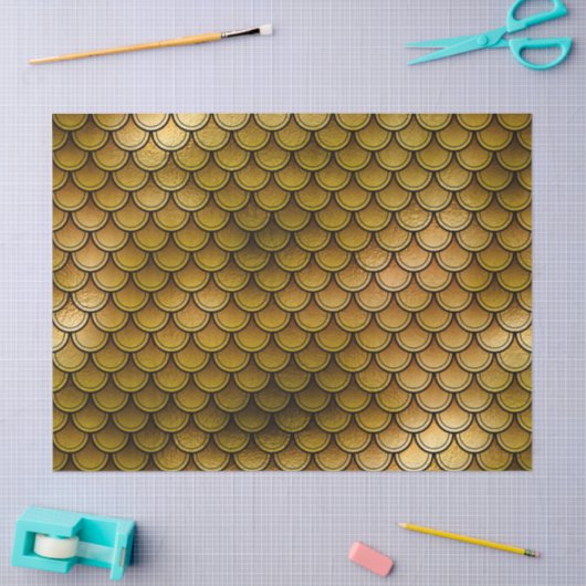 Vissenscalen op Oranje/gele ontkoppeling Tissuepapier (Craft)