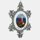 Vissenvuurtoren Tin Sneeuwvlok Ornament (Links)