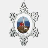 Vissenvuurtoren Tin Sneeuwvlok Ornament (Rechts)