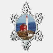 Vissenvuurtoren Tin Sneeuwvlok Ornament (Rechts)