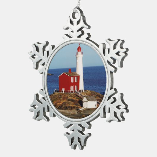 Vissenvuurtoren Tin Sneeuwvlok Ornament (Rechts)