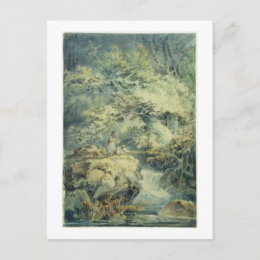 Visser, 1794 (w/c over grafiet op papier) briefkaart (Voorkant)