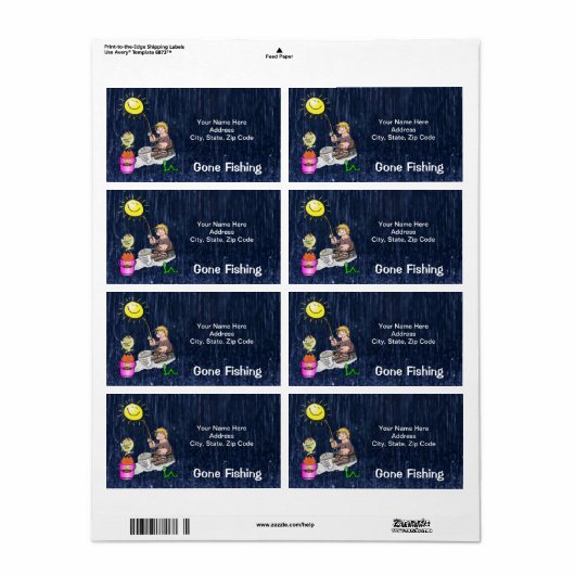 Visser aan de haak Vis Visser Labels (Full Sheet)