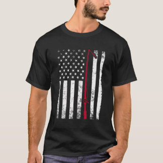 Visser Amerikaanse vlag Gevist Rod Patrio T-shirt