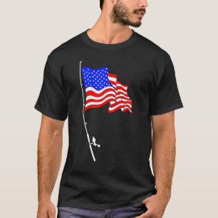 Visser Amerikaanse Vlag Vissen Hengel Visser Patri T-shirt