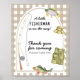 Visser baby shower - Bedankt voor uw komst Poster