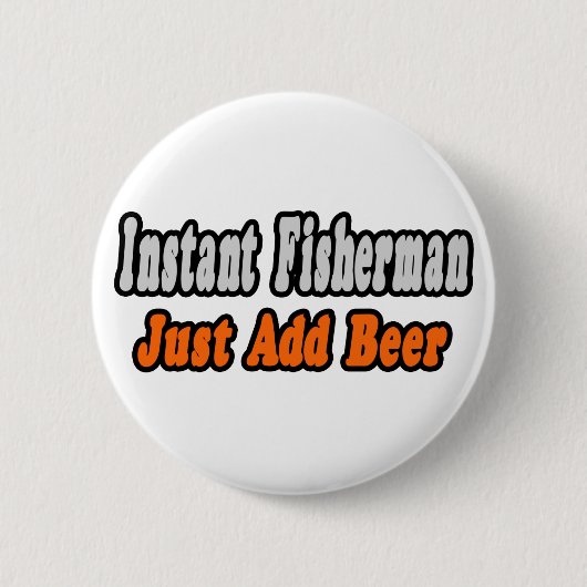 Visser...bier toevoegen ronde button 5,7 cm (Voorkant)