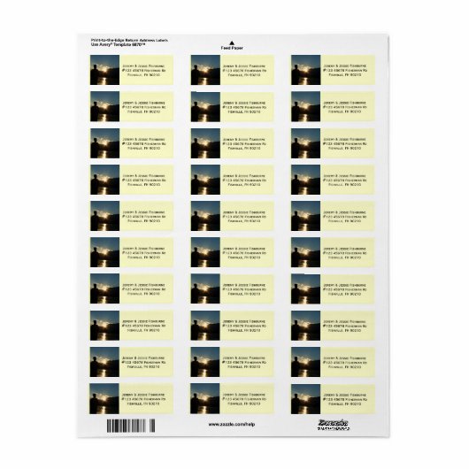 Visser bij Sunset Vist Business Label (Full Sheet)