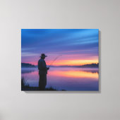 Visser bij zonsondergang canvas afdruk (Voorkant)