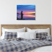 Visser bij zonsondergang canvas afdruk (Insitu (Slaapkamer))