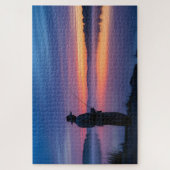 Visser bij zonsondergang legpuzzel (Verticaal)