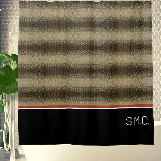 Visser Brookforel Vis Olijf Zwart Wit Roest Douchegordijn