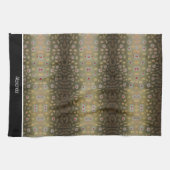 Visser Brookforel Vis Olijf Zwart Wit Roest Theedoek (Horizontaal)