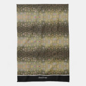 Visser Brookforel Vis Olijf Zwart Wit Roest Theedoek (Verticaal)