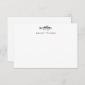 Visser Buiten Vissen Baars Vis Aangepaste Naam Notitiekaartje (Voorkant / Achterkant)