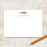 Visser Buiten Vissen Baars Vis Aangepaste Naam Notitiekaartje<br><div class="desc">Dit ontwerp bevat een aquarel gestreepte zeebaars met ruimte voor een naam/tekst eronder. Klik op de "aanpassen" knop als je de ontwerpelementen wilt aanpassen en/of de tekst verder wilt wijzigen! Variaties van dit ontwerp, extra kleuren en bijpassende producten zijn te vinden in onze winkel, zazzle.com/store/doodlelulu. Neem contact met ons op...</div>