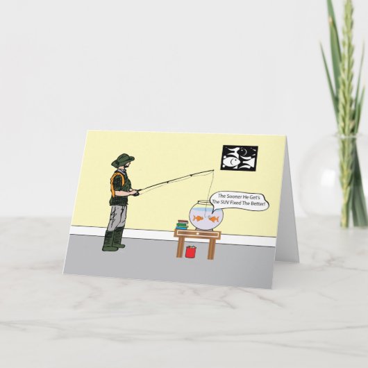 Visser en als vissenkom Verjaardag Kaart (Voorkant)